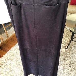 Black suede skirt